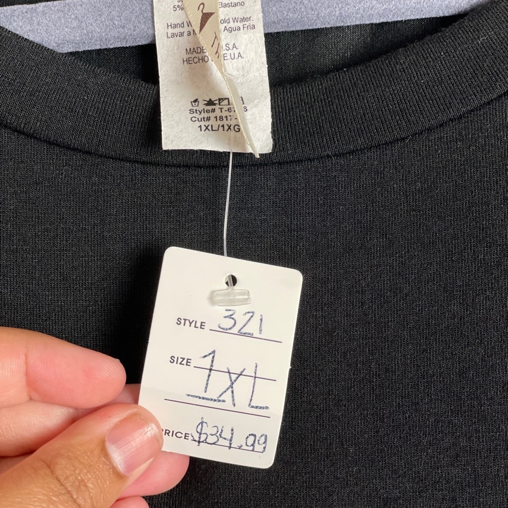 Black long sleeve tunic top size 1XL